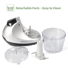 La Reveuse Electric Mini Food Chopper, Vegetable Fruit Cutter, Meat Grinder Mincer with 1.3-Cup Prep Bowl, Silver, LARB1809