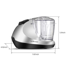 La Reveuse Electric Mini Food Chopper, Vegetable Fruit Cutter, Meat Grinder Mincer with 1.3-Cup Prep Bowl, Silver, LARB1809