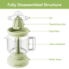 La Reveuse Electric Citrus Juicer 34 oz for Grapefruit Orange Lemon Lime Juice, 40W, Grayish Yellow