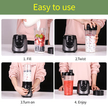 La Reveuse Personal Size Smoothies Blender 300 Watts with 24 oz BPA Free Portable Travel Sports Bottle (Grey)