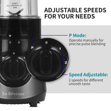 La Reveuse Personal Size Smoothies Blender 300 Watts with 24 oz BPA Free Portable Travel Sports Bottle (Grey)