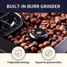 Hipresso Super-automatic Espresso Coffee Machine with Large 7" Display for Brewing Americano,Cappuccino, Latte, Macchiato,Flat White, Espresso Drinks
