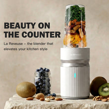 La Reveuse Smoothie Blender for Shakes,Smoothies,Frozen Blending,Salsa,Sauces,Dips,(1) 24oz Cup,(1) Spout Lid,(1) Handled Comfort Lip Ring,1000W Boostblend,Cool Gray