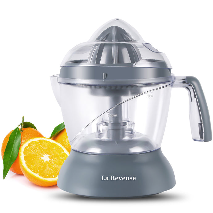 La Reveuse 25oz/750ml Electric Citrus Juicer for Grapefruit Orange Lemon Lime Juice, Grey,LARB1808