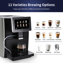 Hipresso Super-automatic Espresso Coffee Machine with Large 7" Display for Brewing Americano,Cappuccino, Latte, Macchiato,Flat White, Espresso Drinks
