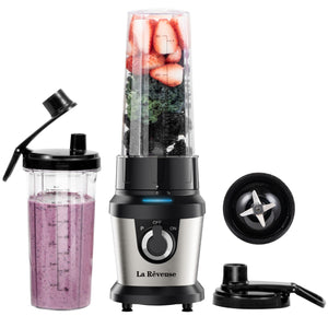 La Reveuse Blender for Shakes Smoothies,400W, with 2 x 24 Oz Blending Cups and To Go Lids,BPA free