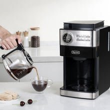 La Reveuse Programmable Drip Coffee Maker with Burr Grinder,2-Way Brewing,12 Cups,Black & Stainless Steel