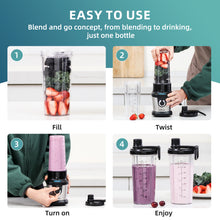 La Reveuse Blender for Shakes Smoothies,400W, with 2 x 24 Oz Blending Cups and To Go Lids,BPA free