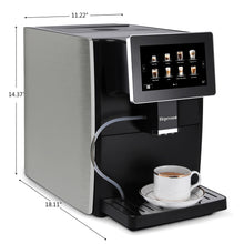 Hipresso Super-automatic Espresso Coffee Machine with Large 7" Display for Brewing Americano,Cappuccino, Latte, Macchiato,Flat White, Espresso Drinks