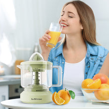 La Reveuse Electric Citrus Juicer 34 oz for Grapefruit Orange Lemon Lime Juice, 40W, Grayish Yellow