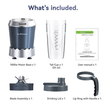 La Reveuse Personal Size Smoothie Blender Pro, 1000W High Speed with 24oz To-Go Cup, Ideal for Smoothies,Protein Shakes, Frozen Drinks, Food Prep, Gray