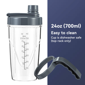La Reveuse Personal Size Smoothie Blender Pro, 1000W High Speed with 24oz To-Go Cup, Ideal for Smoothies,Protein Shakes, Frozen Drinks, Food Prep, Gray