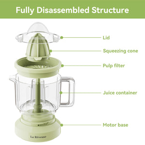 La Reveuse Electric Citrus Juicer 34 oz for Grapefruit Orange Lemon Lime Juice, 40W, Grayish Yellow