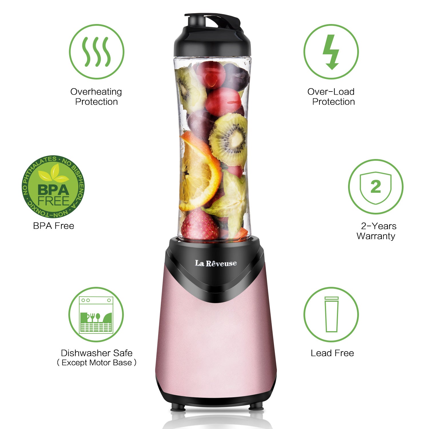 La Reveuse Smoothies Blender 300 Watt with 18 oz BPA Free Portable Tra – La  Reveuse Home Appliances