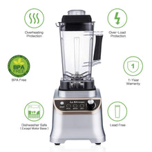 La Reveuse Food Processor Ice Crusher High speed 1200W Powerful Motor Blender - 51.25oz BPA Free Bottle Silver Stainless Steel Blade - Silver LARB1804