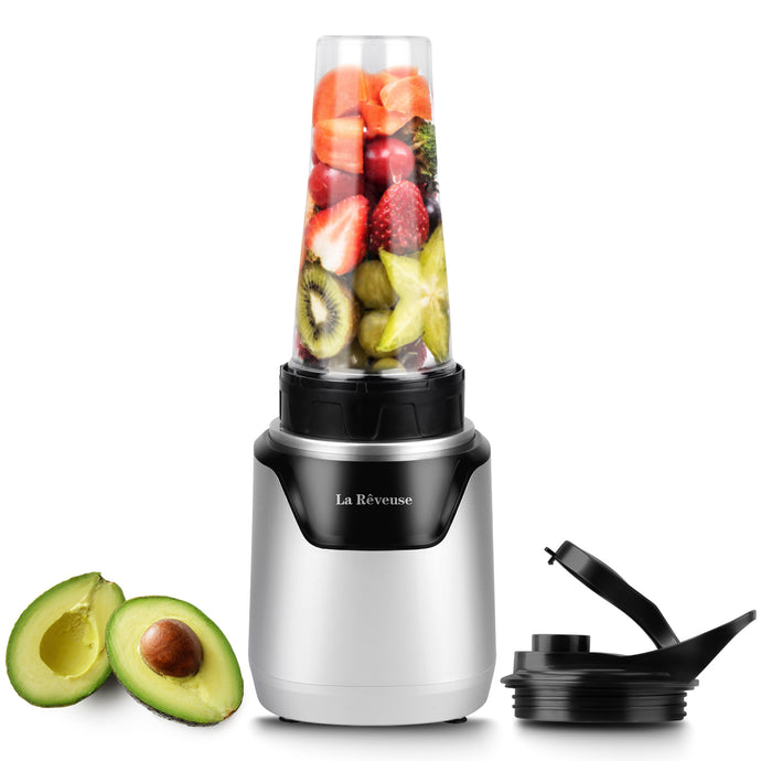 La Reveuse Personal Blender for Shakes and Smoothies 500 Watts with 18 oz BPA Free Portable Travel Bottle