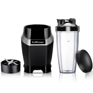 La Reveuse Personal Blender Making Shakes and Smoothies 1000 Watt-with 24 oz BPA Free Portable Travel Bottle - Dishwasher Safe (Black)
