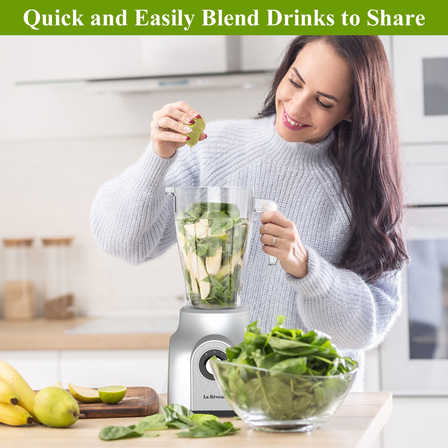 Countertop Blender, Professional Blender for Smoothies, Shakes