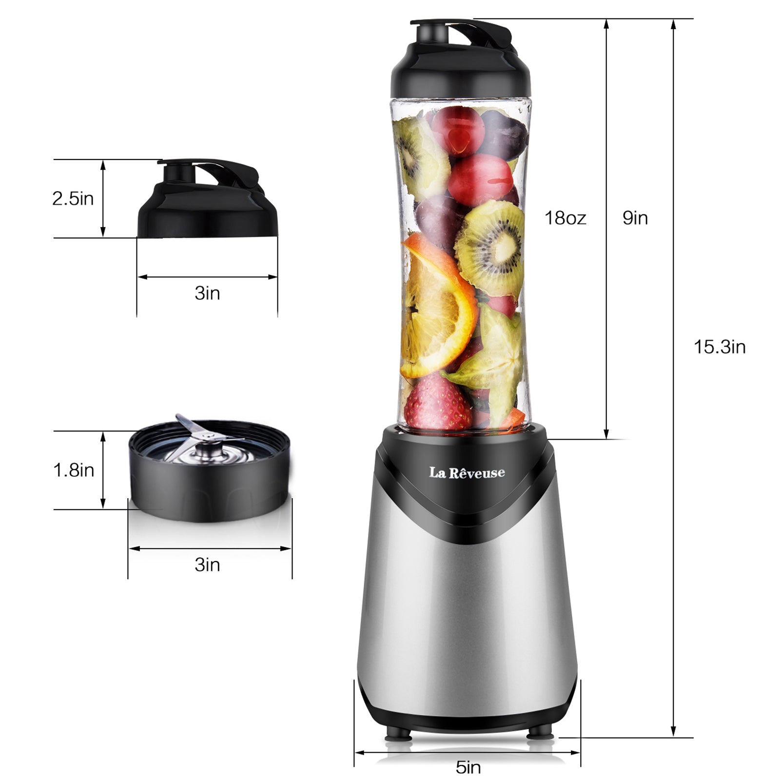 La Reveuse Personal Blender With Travel Lid BPA Free - 18oz Portable S – La  Reveuse Home Appliances