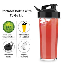 Personal Blender for Shakes Smoothies 200 Watt with Magnetic Drive Technology 10 oz BPA Free Portable Travel Bottle,Black